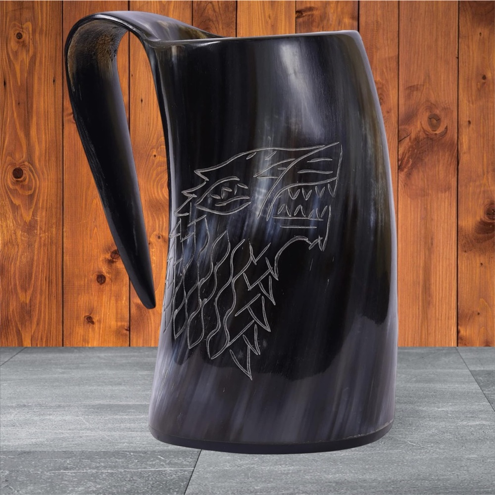 Viking Drinking Horn Mug with engraving - Picture 14 of 15